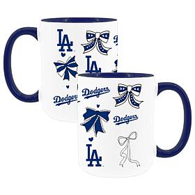 Memory Company Dodgers 2pk 15oz Bow Coffee Mug