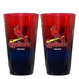 Memory Company MLB 16oz Cardinals Ombre Pint Glass - 2-Pack