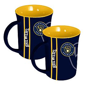 Memory Company MLB Brewers 15oz Reflective Logo Mug - 2-Pack