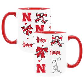 Memory Company Nebraska 2pk 15oz Bow Coffee Mug