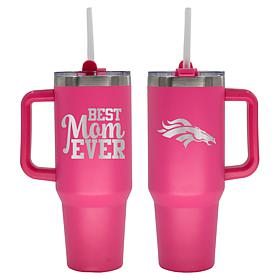 Memory Company NFL  40oz Best Mom Ever Pink Tumbler Broncos