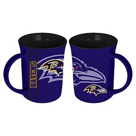 Memory Company NFL Ravens 15oz Reflective Logo Ceramic Mug 2-Pack