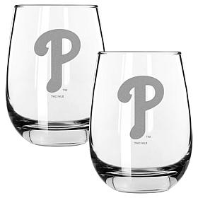Memory Company Phillies 2PK 15oz Wine Glass