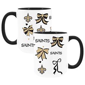 Memory Company Saints 2pk 15oz Bow Coffee Mug