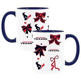 Memory Company Texans 2pk 15oz Bow Coffee Mug