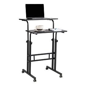 Mind Reader 2-Tier Extra Large Mobile Sitting/Standing Desk
