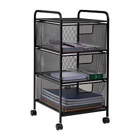 Mind Reader 3-Drawer Metal Mesh Rolling Storage Cart