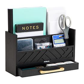 Mind Reader 5 Compartment Desktop Organizer Black