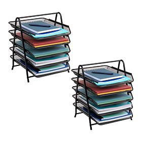 Mind Reader 5-Tier Paper Tray Desktop Organizer File Storage Pack of 2