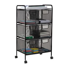 Mind Reader 6-Drawer Rolling Mesh Office Cart 