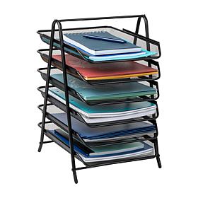 Mind Reader 6-Tier Paper Tray Desktop Organizer File Storage Metal