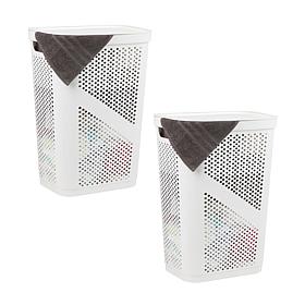 Mind Reader 60 Liter Laundry Hamper Set of 2 Black