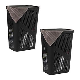 Mind Reader 60 Liter Laundry Hamper Set of 2 Black