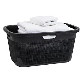 Mind Reader Plastic 40L Laundry Basket Clothes Hamper Black