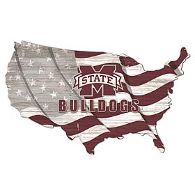 Mississippi State University USA Shape Flag Cutout