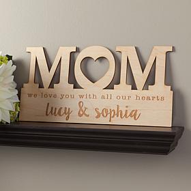 "Mom" Personalized Wood Plaque