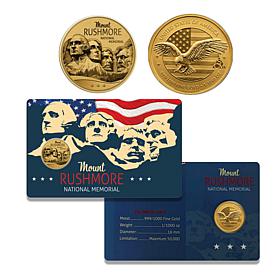 Mount Rushmore 1/1000 oz. Gold Card .999 Fine Gold