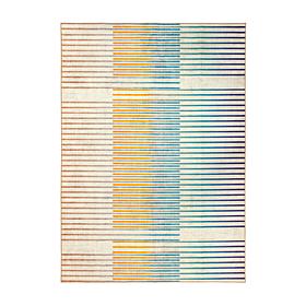 My Magic Carpet Flux Striped Multicolor Washable Area Rug 5'x7'