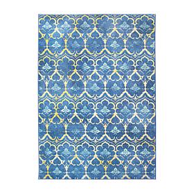 My Magic Carpet Leilani Damask Washable Area Rug 5'x7'