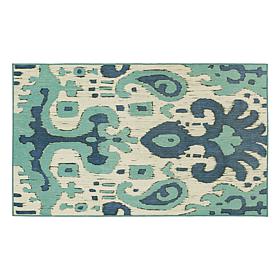 My Magic Carpet Ochre Ikat Washable Area Rug 3'x5'