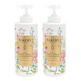 Nakery Beauty 1-Liter 2-pack Blushing Blossoms Body, Face & Hair Wash