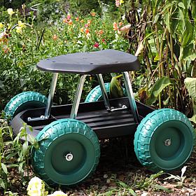 Navarro Rolling Garden Work Scooter with Tool Tray