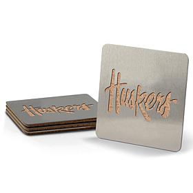 NCAA Boasters 4-piece Coaster Set - Nebraska Cornhuskers