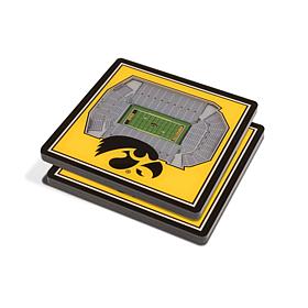 NCAA Iowa Hawkeyes 3-D Stadium Views Coaster Set