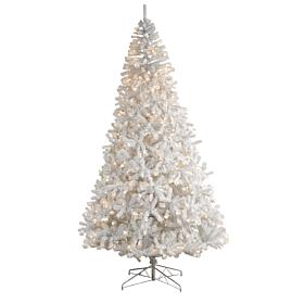 Nearly Natural 10' White Artificial Christmas Tree with 800 LED Lights