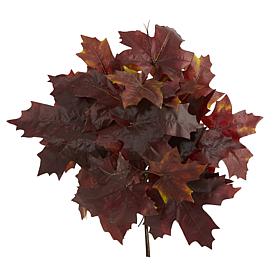 Nearly Natural 18 in. Autumn Maple Leaf Artificial Flower Set of 2