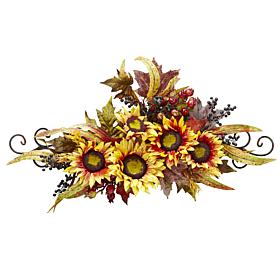 Nearly Natural 27" Sunflower Swag with Metal Frame