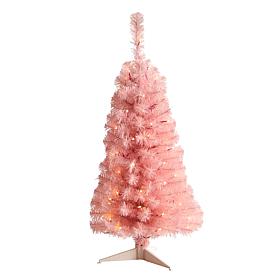 Nearly Natural 3' Pink Artificial Christmas Tree with 50 LED Lights