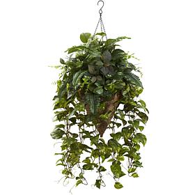 Nearly Natural 36" Vining Mixed Greens with Cone Hanging Basket
