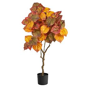 Nearly Natural 4 Ft. Autumn Umbrella Ficus Fall Artificial Tree