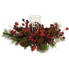 Nearly Natural Silk Holiday Candelabrum Arrangement