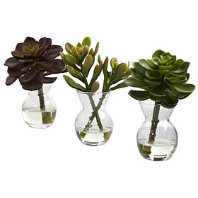 Nearly Natural Succulent Arrangements Set of 3
