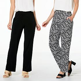Nina Leonard 2-pack Straight Leg Pant with Pockets