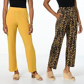 Nina Leonard 2-pack Straight Leg Pant with Pockets