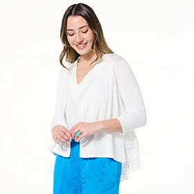 Nina Leonard 3/4-Sleeve Sweater Knit Bolero