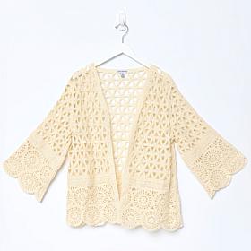 Nina Leonard Border Crochet Cardigan