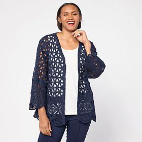 Nina Leonard Border Crochet Cardigan