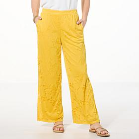Nina Leonard Burnout Knit Pull-On Pant