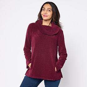 Nina Leonard Cowl Neck Chenille Sweater Tunic