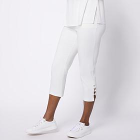 Nina Leonard Crop Pant with Open Ring Detailing and Pockets