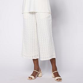 Nina Leonard Cropped Novelty Lace Culotte Pant