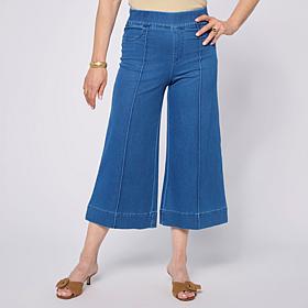 Nina Leonard Elastic Waist Pull-On Denim Pant