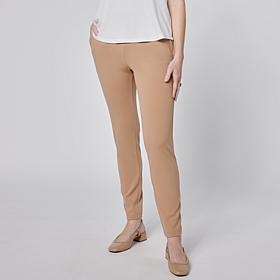 Nina Leonard Elastic Waist Slim Leg Pant with Invisible Zipper Pockets