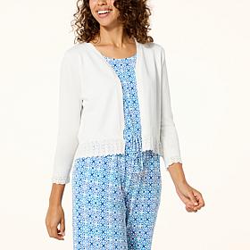 Nina Leonard Knit Bolero with Ruffle Detail