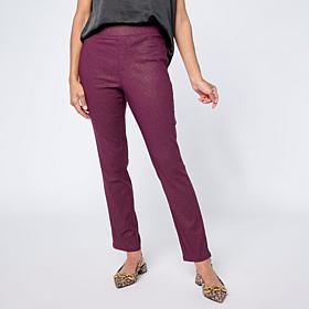 Nina Leonard Narrow Leg Pull-On Foiled Pant