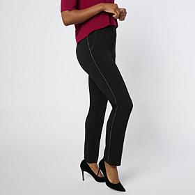 Nina Leonard Pull-On Straight-Leg Pant